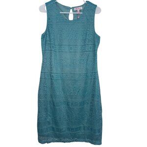 Ultrapink Womens Sleeveless Lace Dress Teal Size M